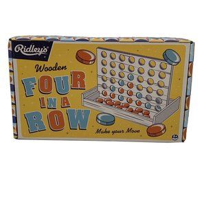 Four in a Row Wooden Checkers Game Fun Family Game Night Ridley's Retro